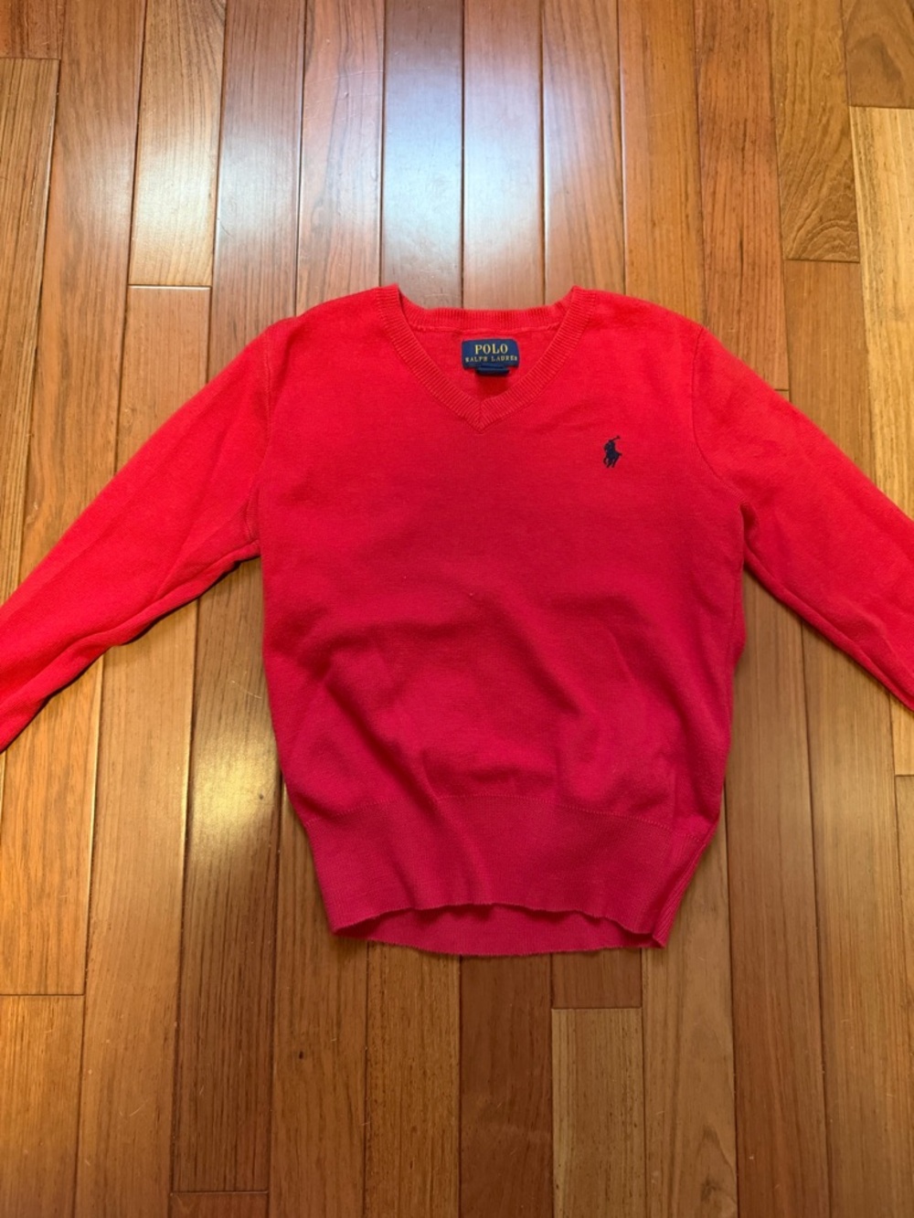 Polo by Ralph Lauren Kid's V-Neck Sweater - Red